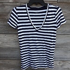 J. Crew Factory short sleeved blue & white striped t-shirt size XS